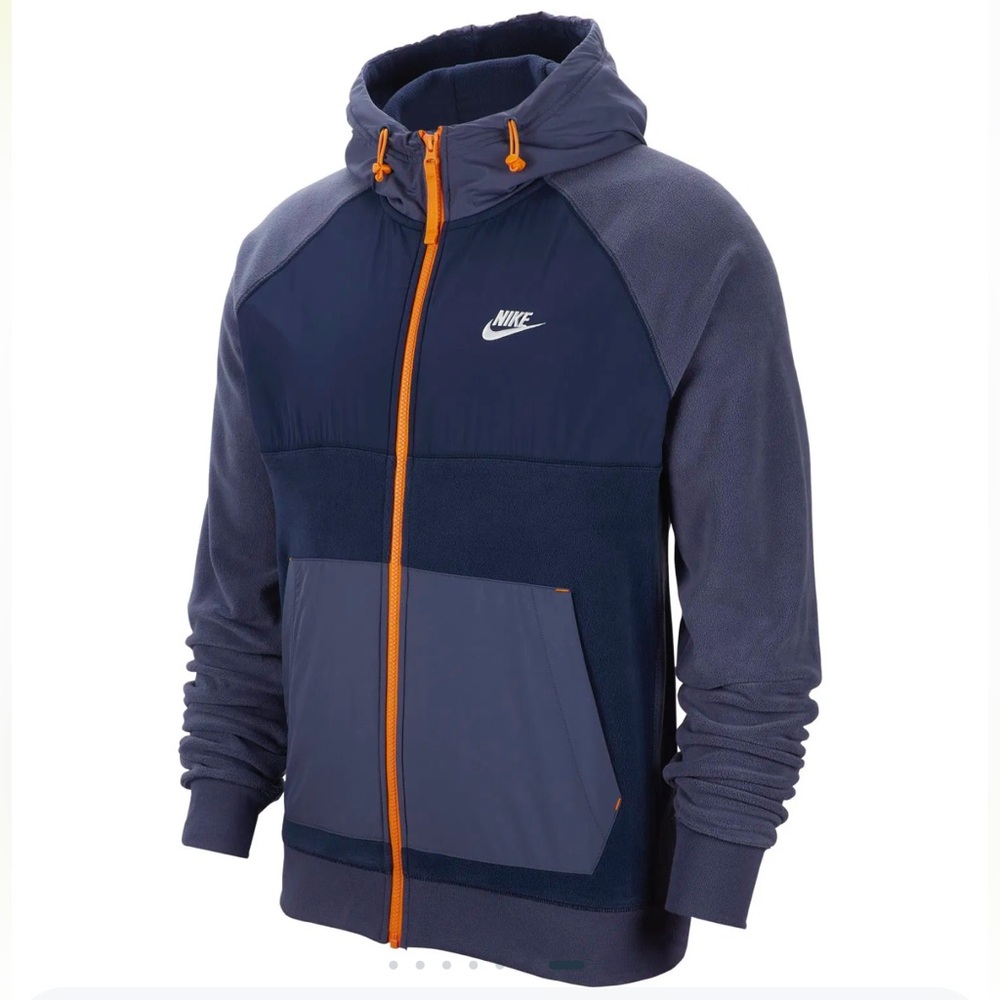 Nike Polar Fleece Full Zip Navy, Purple & Orange Hoodie Jacket Size: Large